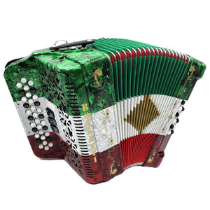 ROSSETTI 3412-FBE-RWG 3 Row, 3-Switch, 34 treble, 12 bass Diatonic button accordion