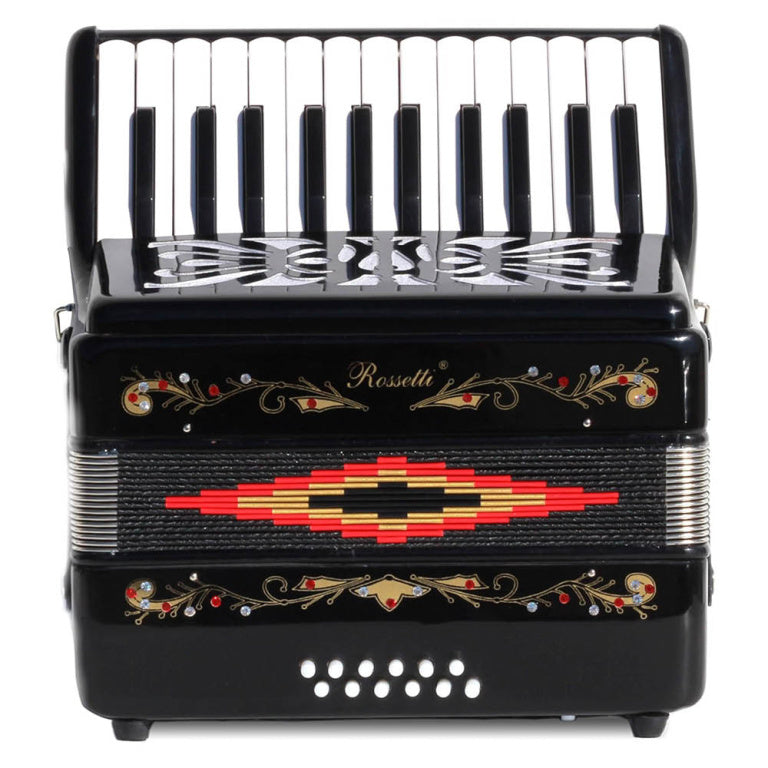 ROSSETTI 2512-BK Piano Accordion 25 Piano Keys & 12 Bass Buttons