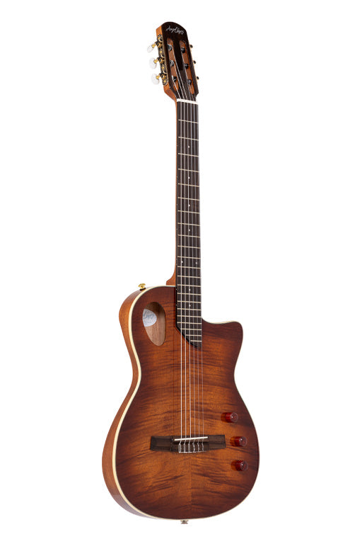 ANGEL LOPEZ SHERRY CE TB Hybrid Nylon Electric Semi-acoustic guitar - Tobacco sunburst