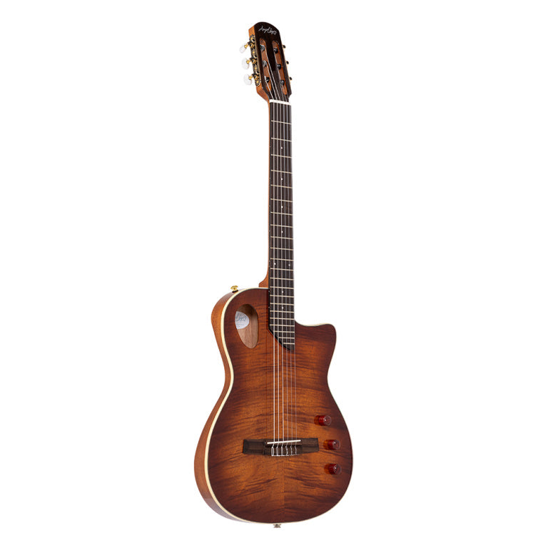ANGEL LOPEZ SHERRY CE TB Hybrid Nylon Electric Semi-acoustic guitar - Tobacco sunburst