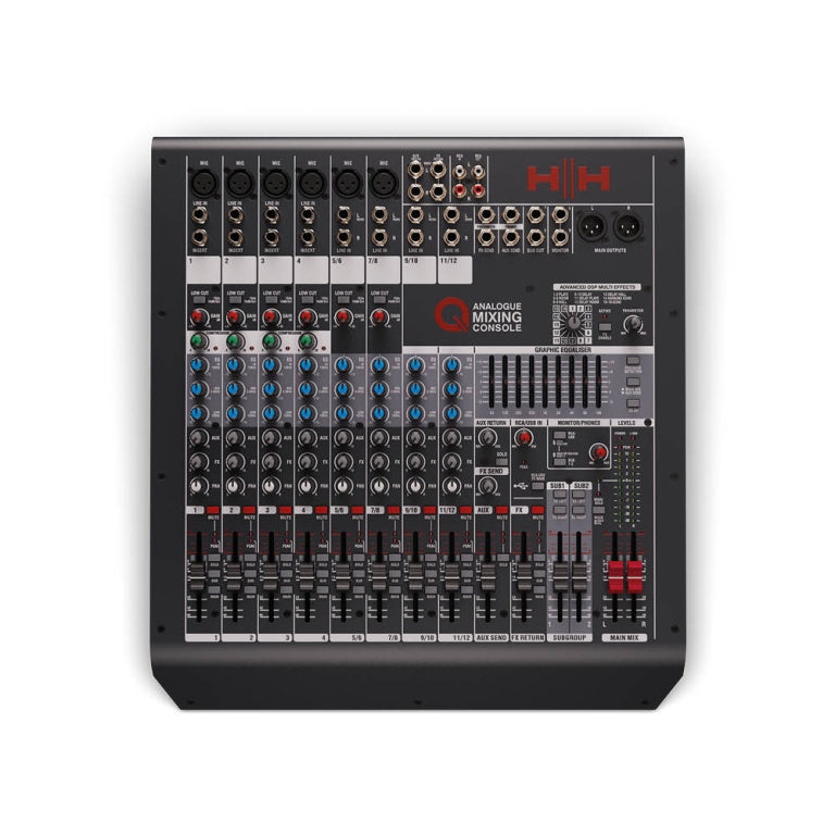 HH AUDIO Q12FX 12 Channel Stereo Mixing Console w/ DSP