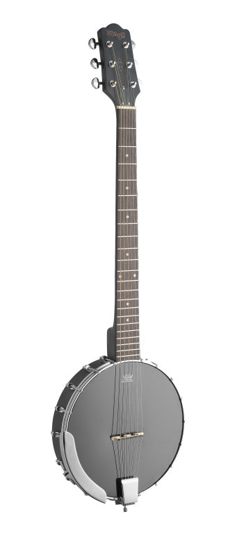 STAGG 6-String open back guitar banjo with guitar headstock
