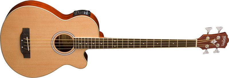 Washburn AB5K-A-U AB5 Cutaway Acoustic Electric Bass Guitar - Natural