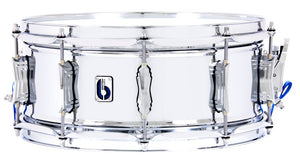 British Drum Co. BB-14-60-SN Bluebird Series Chrome Over Brass Snare. 6" x 14" - Silver