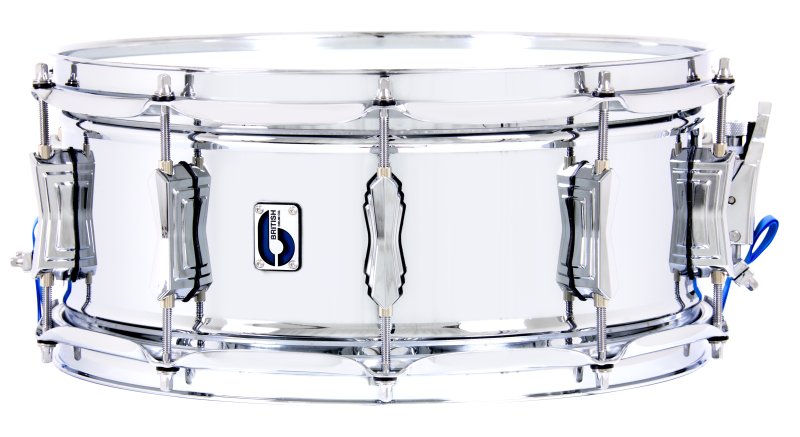 British Drum Co. BB-14-60-SN Bluebird Series Chrome Over Brass Snare. 6" x 14" - Silver