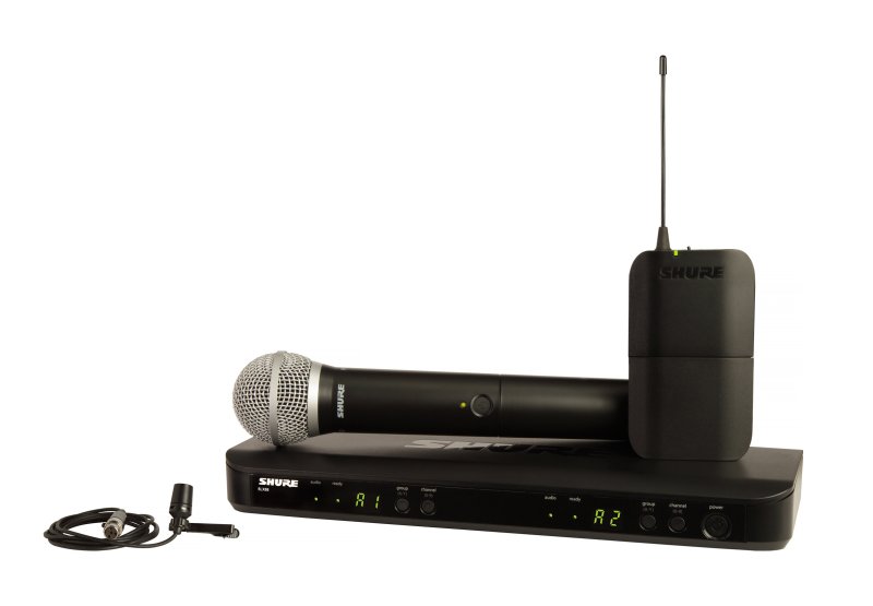 Shure BLX1288/CVL-H9 Wireless Combo System with PG58 Handheld and CVL Lavalier - H9 Band