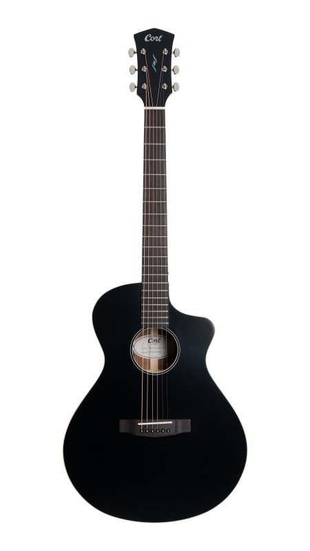 Cort Guitars COREMCBTSG-U Cort CORE-MC Ovangkol Acoustic-Electric Guitar w/Gig-bag - Black Top Semi Gloss