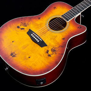 Washburn DFBACEA Deep Forest Burl Grand Auditorium Acoustic Electric Guitar - Amber Fade