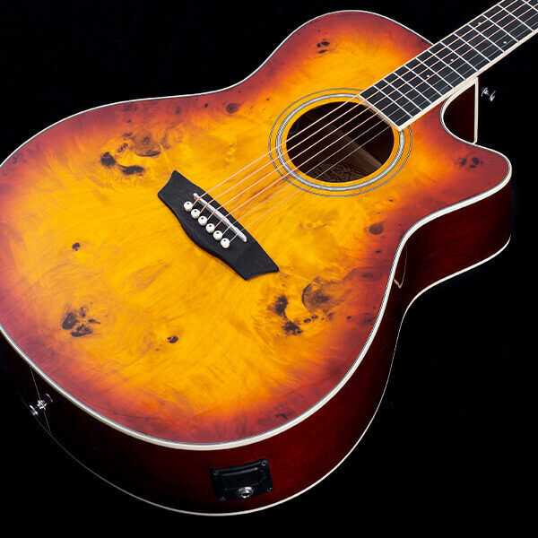 Washburn DFBACEA Deep Forest Burl Grand Auditorium Acoustic Electric Guitar - Amber Fade