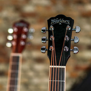 Washburn DFBACEB Deep Forest Burl Grand Auditorium Acoustic Electric Guitar - Black Fade