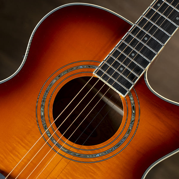 Washburn EA15ITB-A-U EA15 Festival Series Mini Jumbo Cutaway Acoustic Electric Guitar - Ice Tea Burst