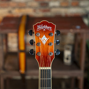 Washburn EA15ITB-A-U EA15 Festival Series Mini Jumbo Cutaway Acoustic Electric Guitar - Ice Tea Burst