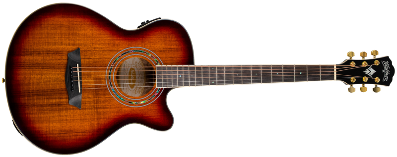 Washburn EA55G-A Festival Series Cutaway Acoustic/Electric Guitar - Koa Burst