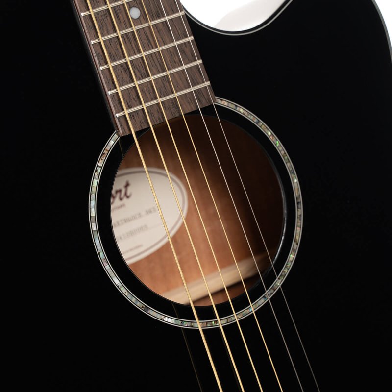 Cort Guitars Cort EARTH60CEBK Earth Series 60 Dreadnought Acoustic Electric Guitar - Black Gloss