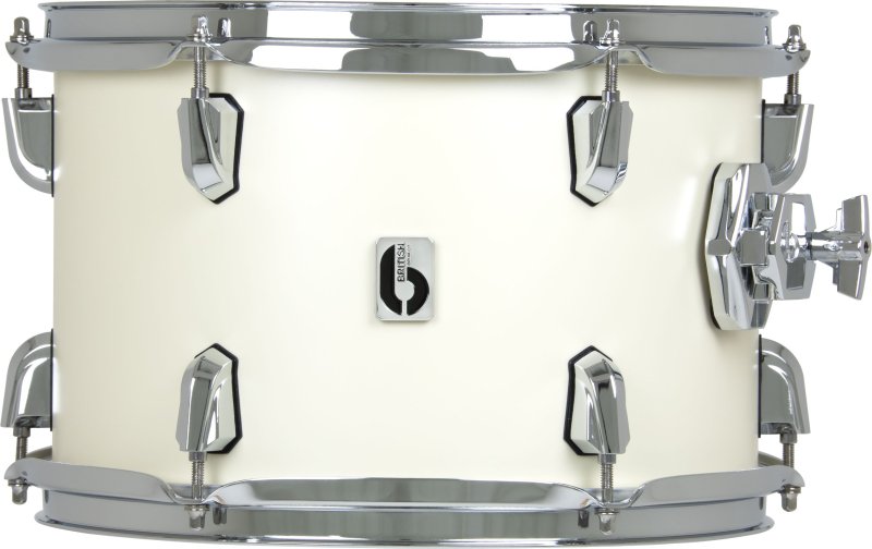 British Drum Co. ENG-10-7-RT-SEW Enigma Series Tom - Satin Olde English White 10" x 7"