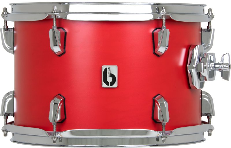 British Drum Co. ENG-10-7-RT-SSC Enigma Series Tom - Satin Scarlett 10" x 7"
