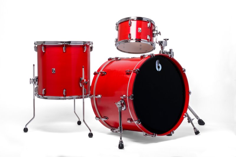 British Drum Co. ENG-22-CB-SSC Enigma Series Club Kit - Satin Scarlett 12", 16", 22"