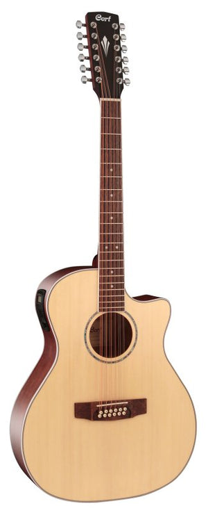Cort Guitars Cort GAMEDX12OP Grand Regal Acoustic Electric (12 String) Cutaway Guitar - Open Pore