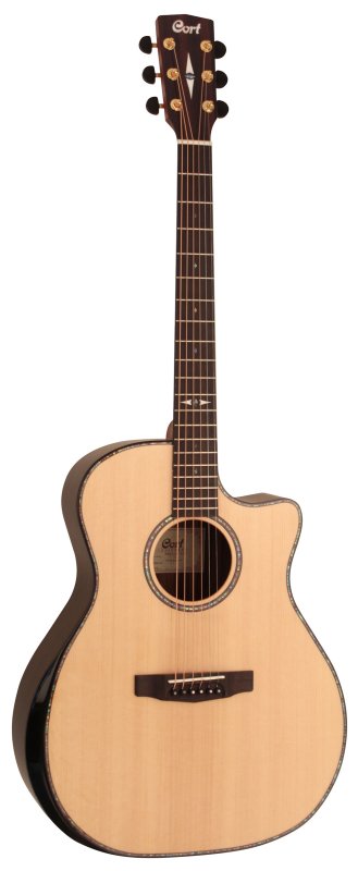 Cort Guitars Cort GAPFBEVELNAT Grand Regal Acoustic Cutaway Guitar - Natural Glossy Arm Bevel