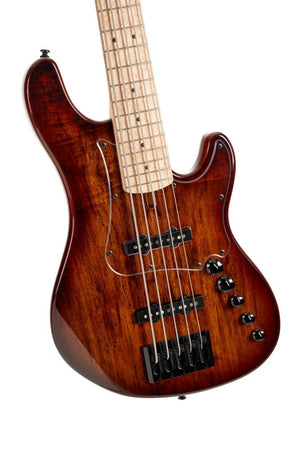 Cort Guitars Cort GBFUSION5ABB GB Series Fusion 5 String Bass Guitar - Antique Brown Burst