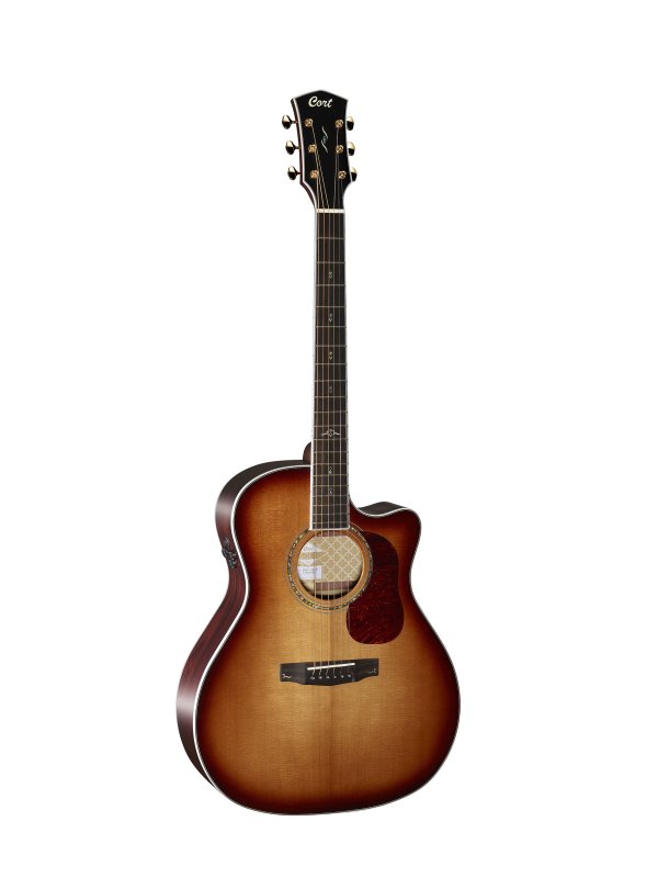 Cort Guitars Cort GOLDA8LB Gold Series A8 Grand Auditorium Acoustic Electric Cutaway Guitar - Light Burst