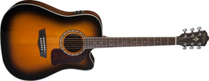 Washburn HD10SCETB-O-U D10SCE Heritage 10 Series Dreadnought Cutaway Acoustic Electric Guitar - Tobacco Burst