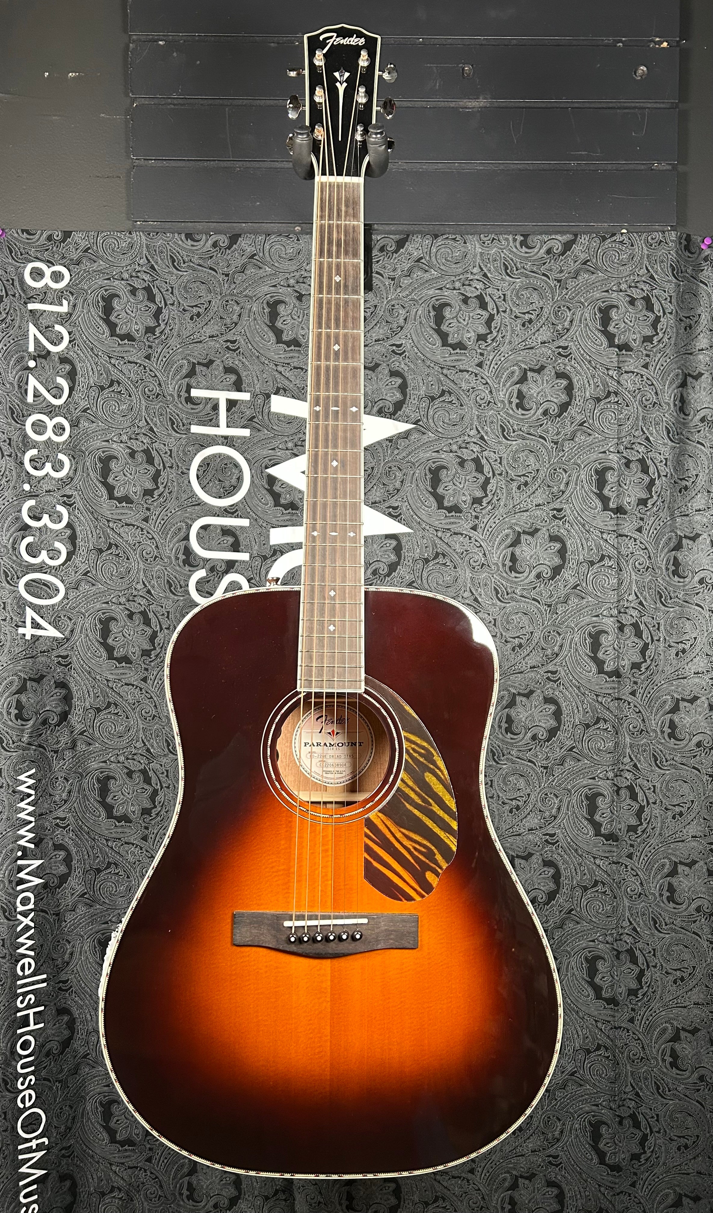Fender Paramount PD-220E Dreadnought Acoustic Guitar- 3-Color Sunburst