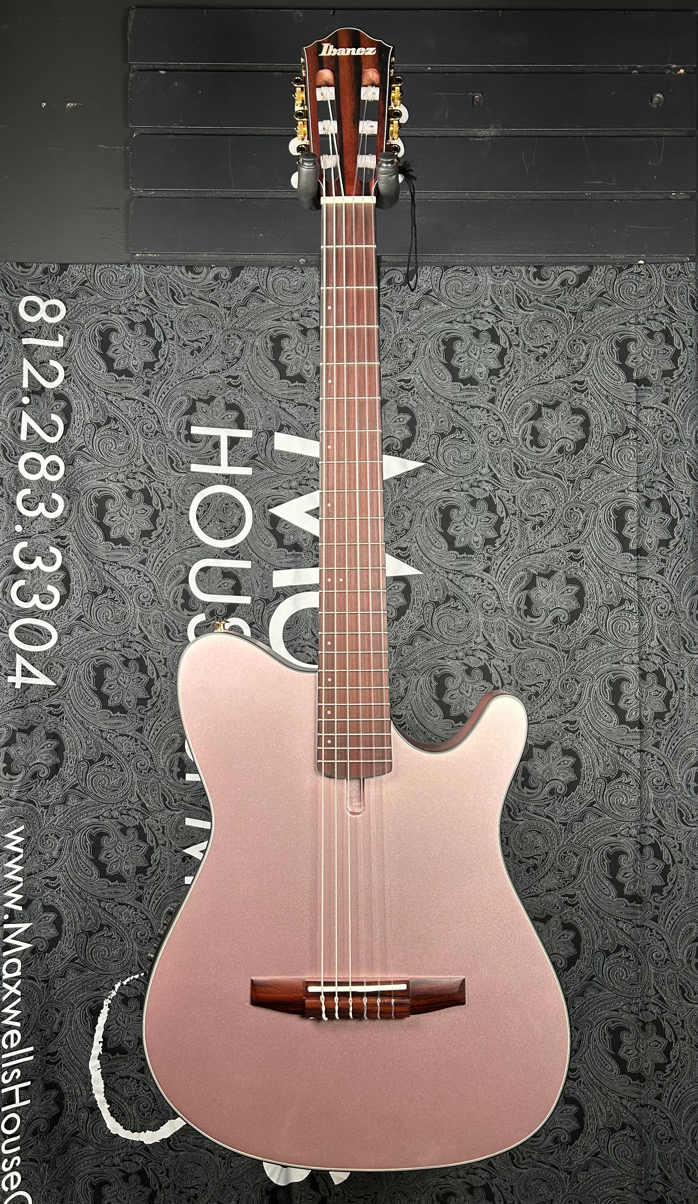 Ibanez FRH10N Thinline Nylon Acoustic-electric Guitar - Rose Gold Metallic Flat