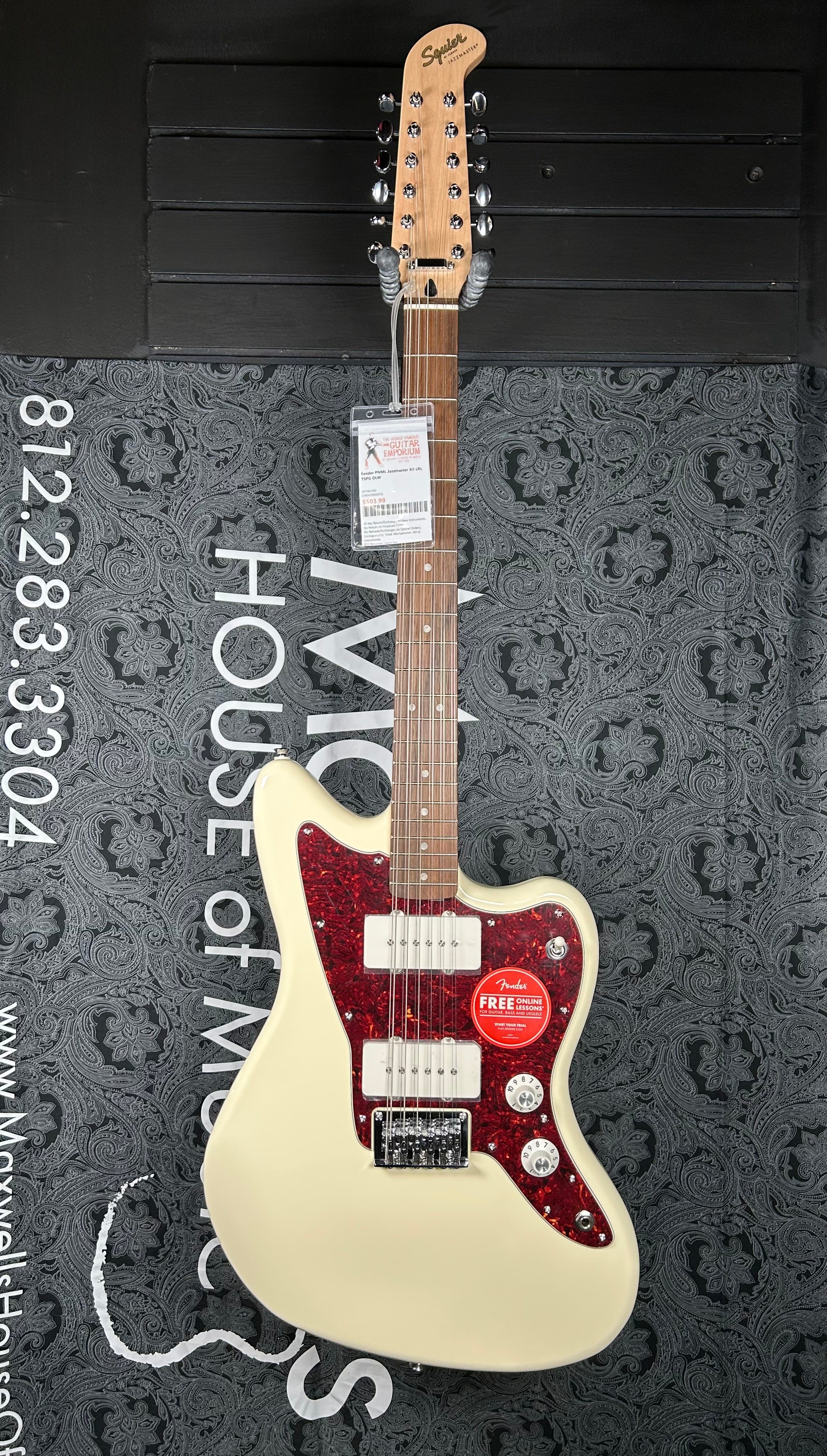 Squier Paranormal Jazzmaster XII 12-string Electric Guitar - Olympic White