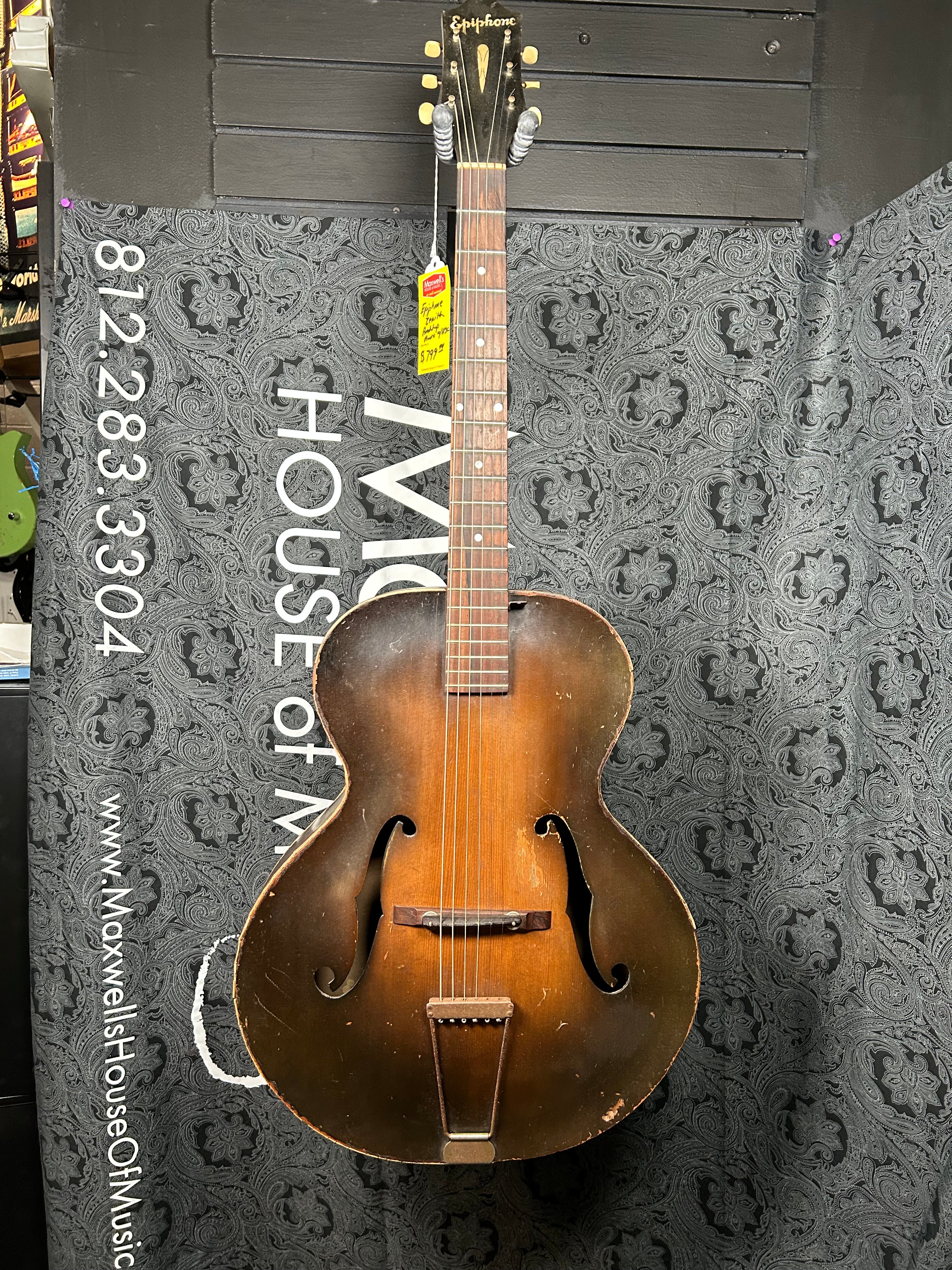 Epiphone Zenith Archtop Acoustic Guitar- Tocacco Sunburst