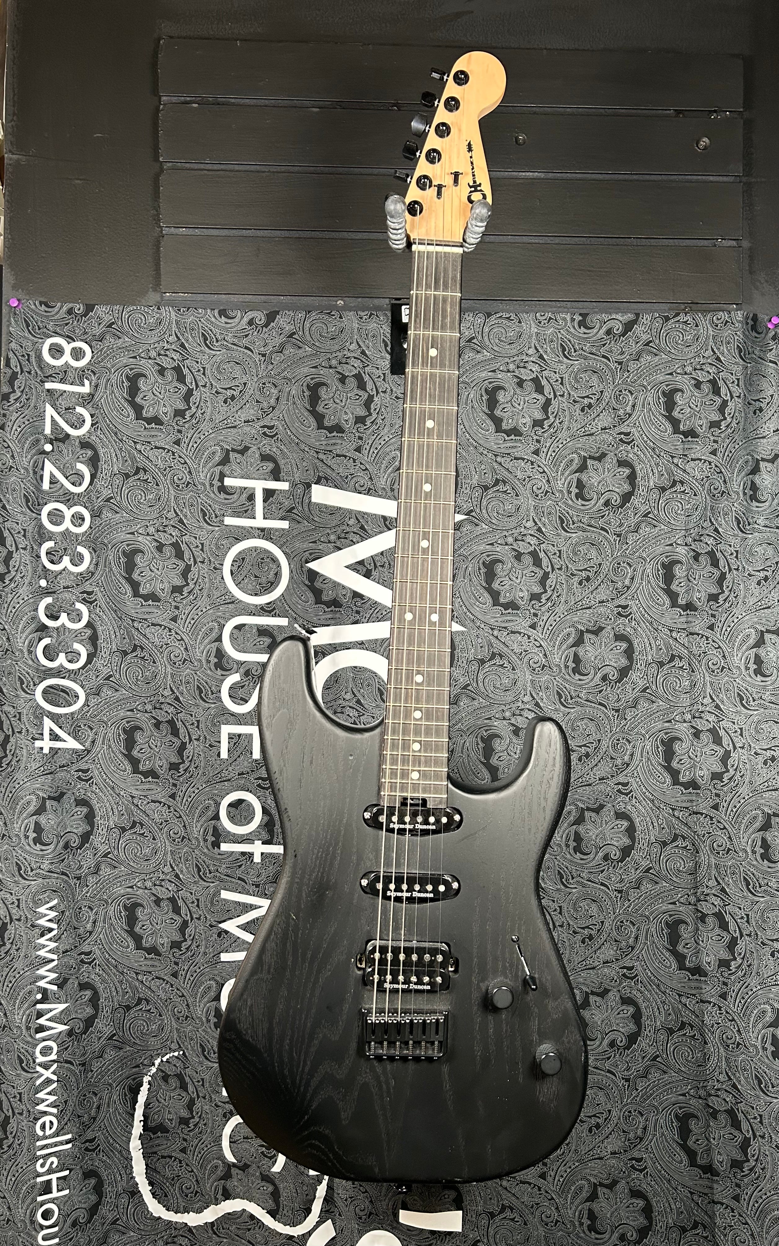 Charvel San Dimas Pro Mod Sassafras Electric Guitar- Satin Black (Pre-Owned)