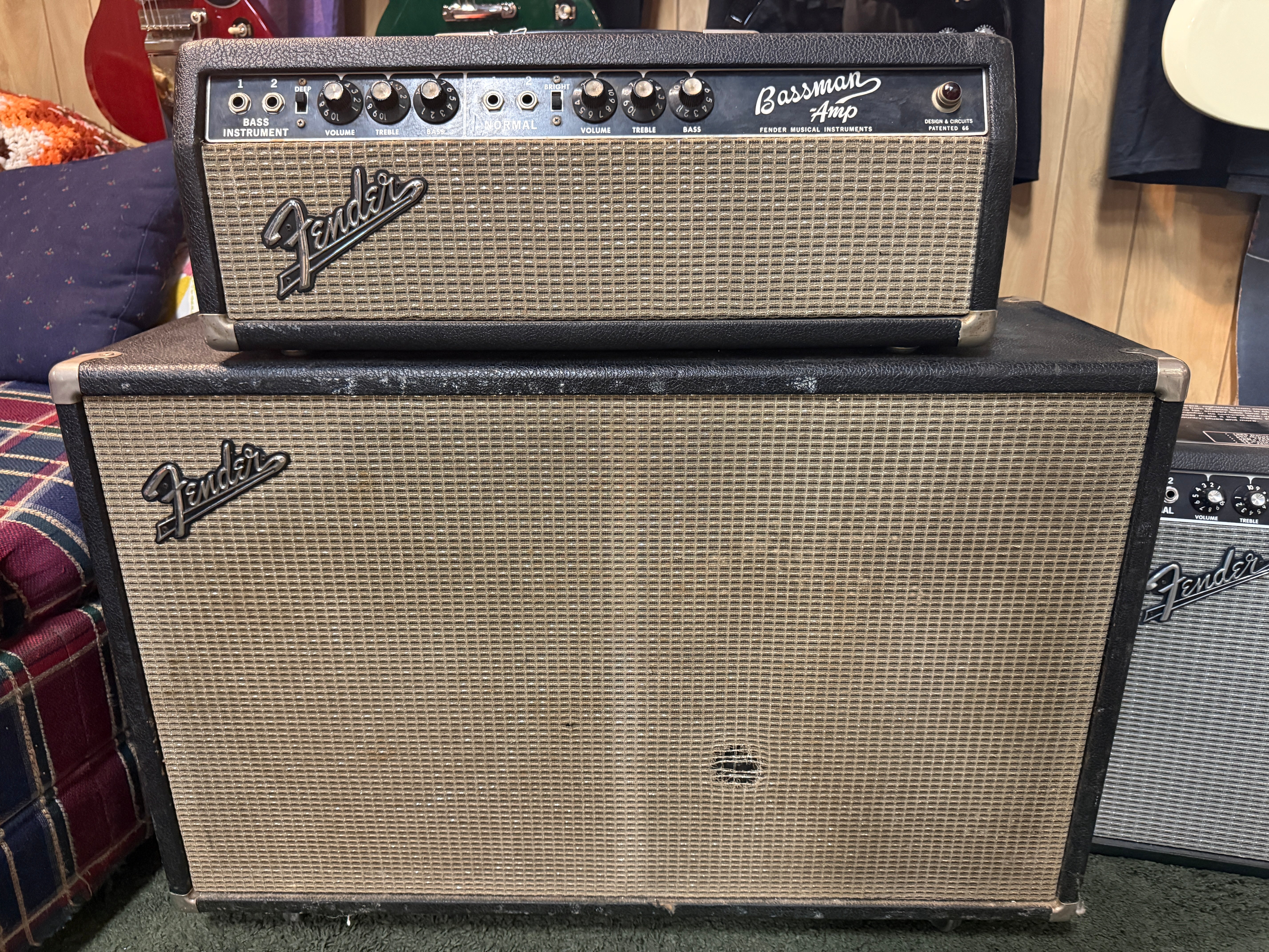 1965 Fender Bassman Head and 2x12 Cab Amplifier (pre-owned)