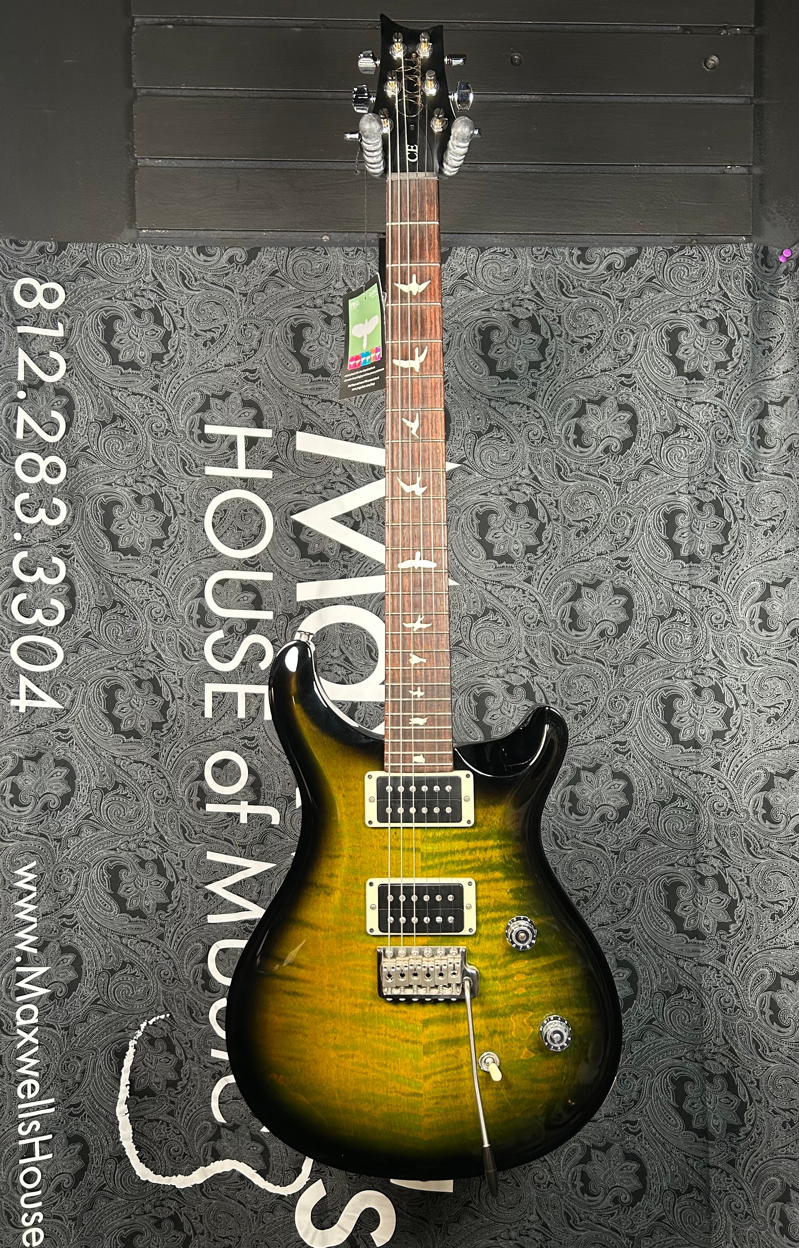 Paul Reed Smith PRS CE24 Electric Guitar- Green Burst w/Black Wrap (**Scratch and Dent**)