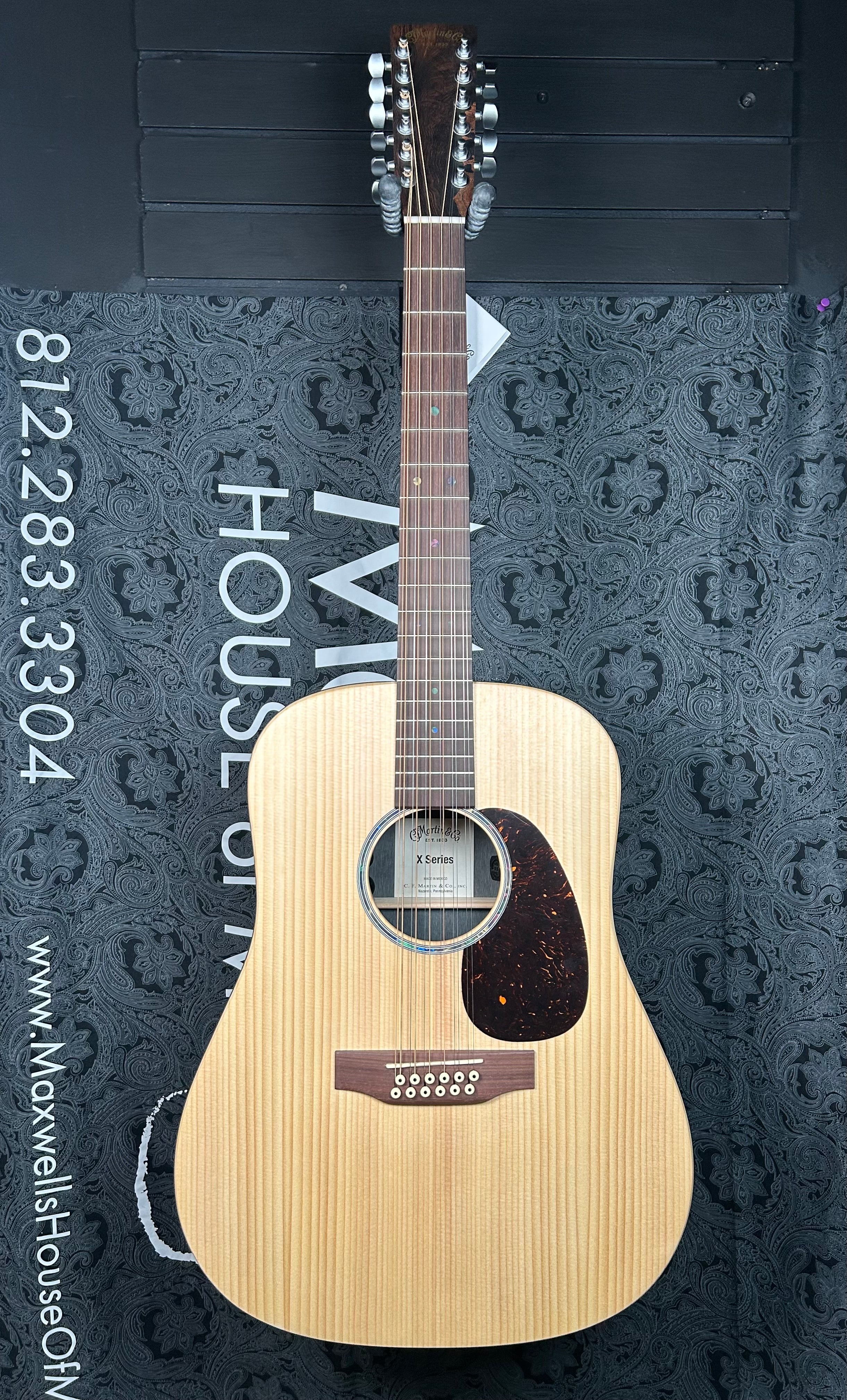 Martin D-X2E 12-string Dreadnought Acoustic Guitar-Brazilian Rosewood Pattern