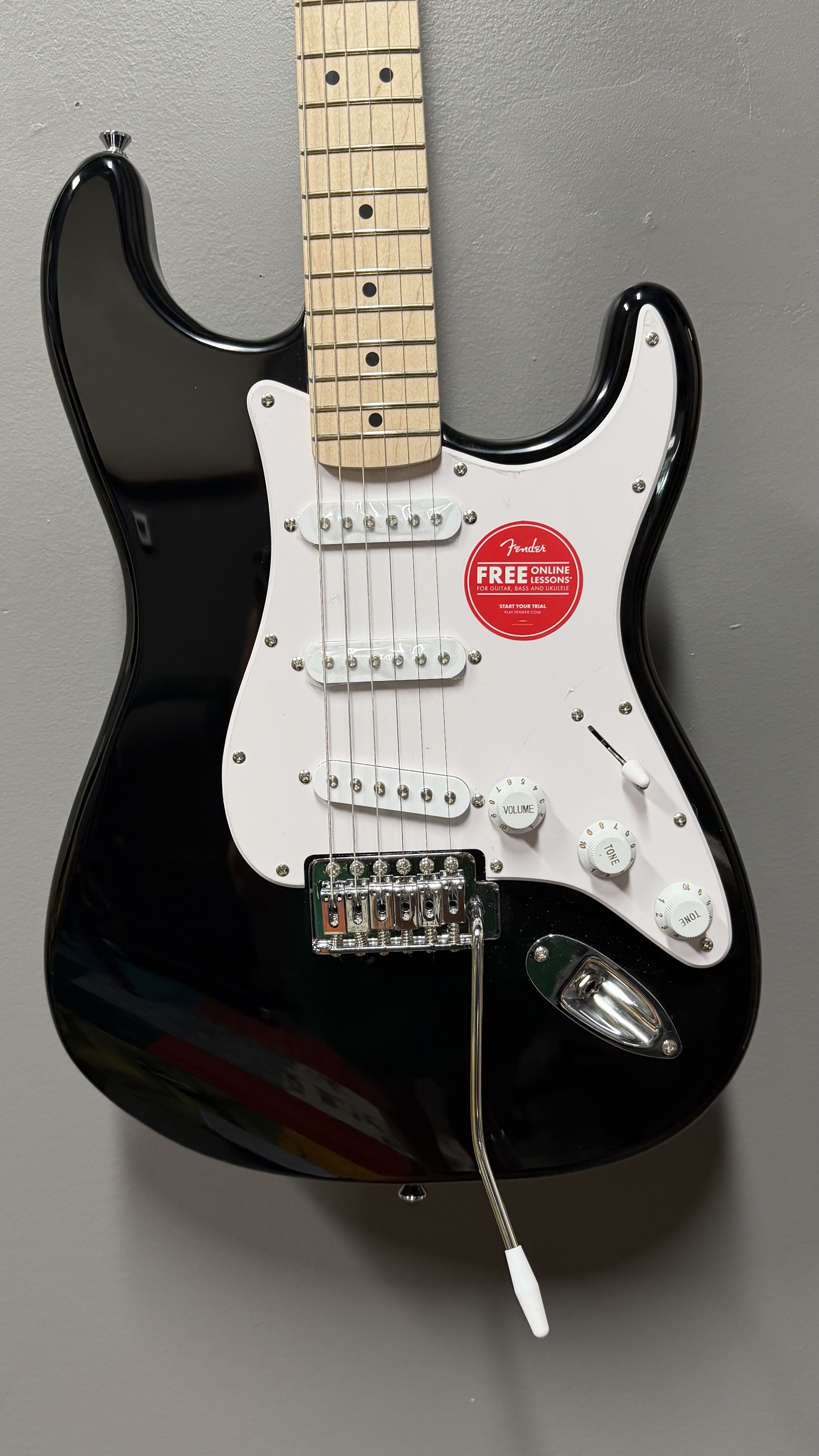 Squier Sonic Stratocaster Electric Guitar - Black with Maple Fingerboard