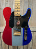 Fender Buck Owens Telecaster Electric Guitar - Red, Silver, and Blue Sparkle