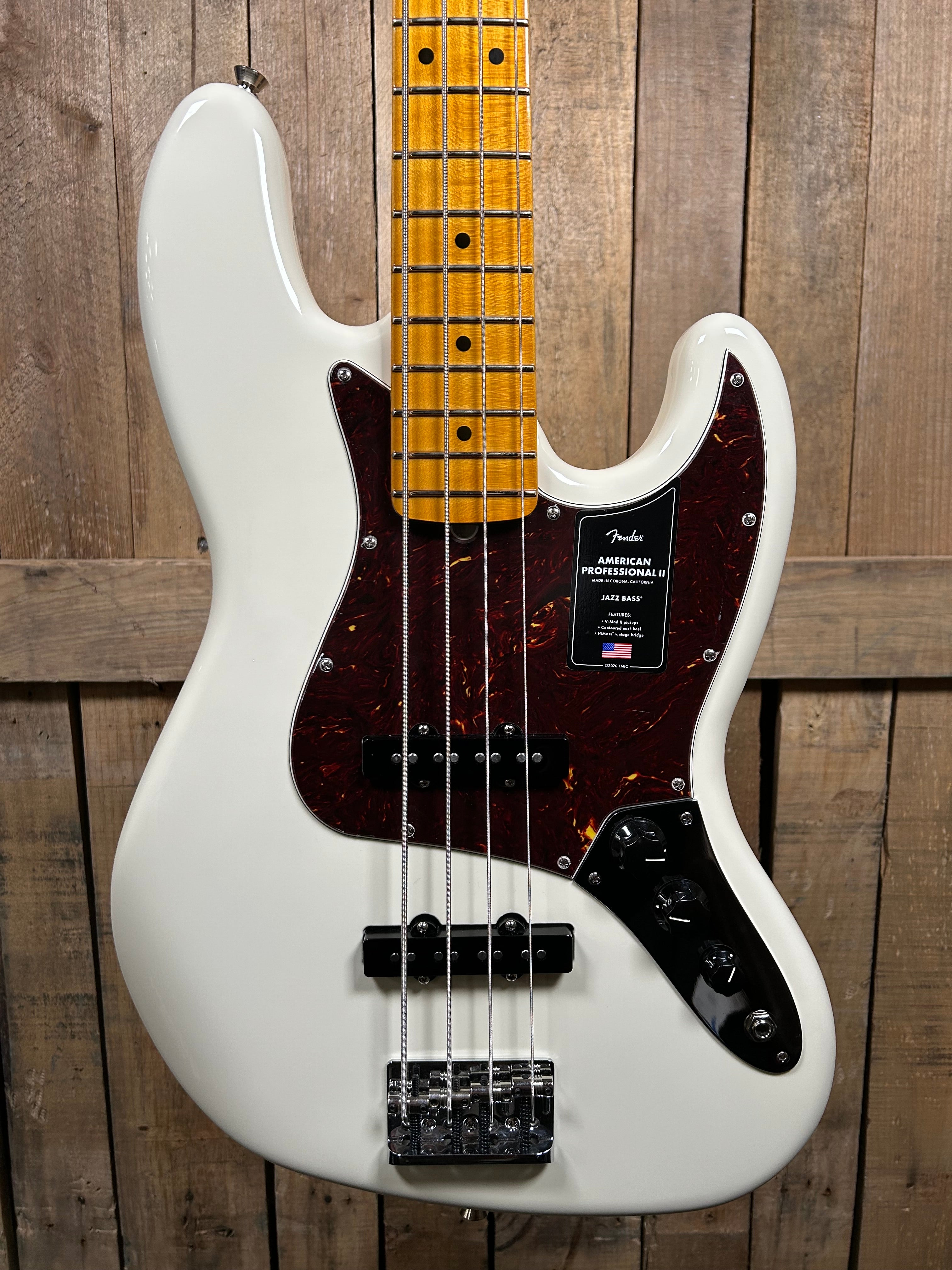 Fender American Professional II Jazz Bass Guitar-Olympic White