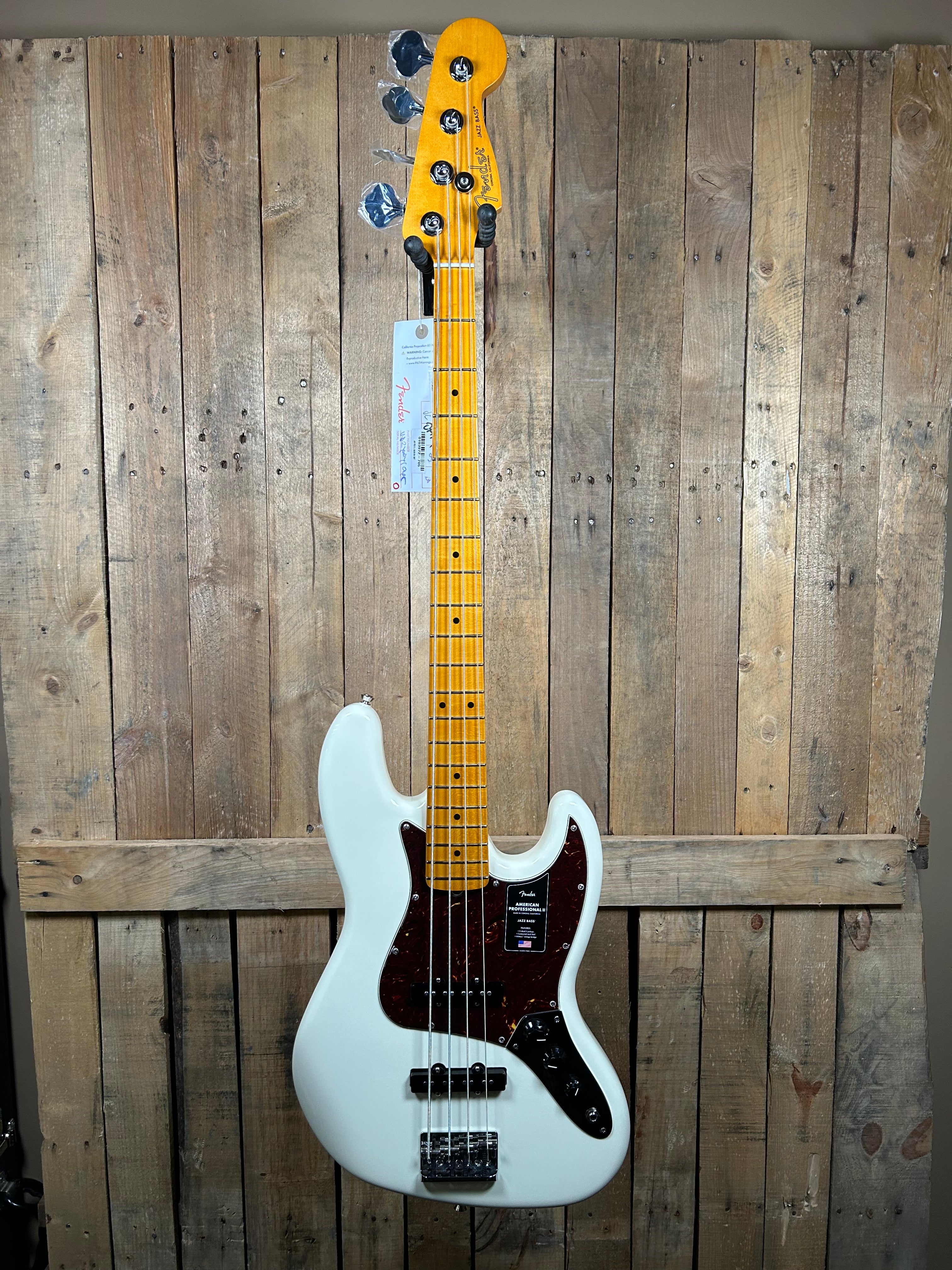 Fender American Professional II Jazz Bass Guitar-Olympic White