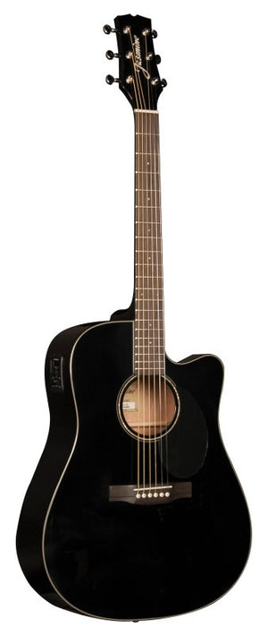 Jasmine JD39CE-BLK Dreadnought Acoustic Electric Guitar - Black Finish