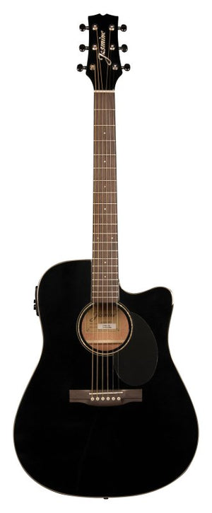 Jasmine JD39CE-BLK Dreadnought Acoustic Electric Guitar - Black Finish