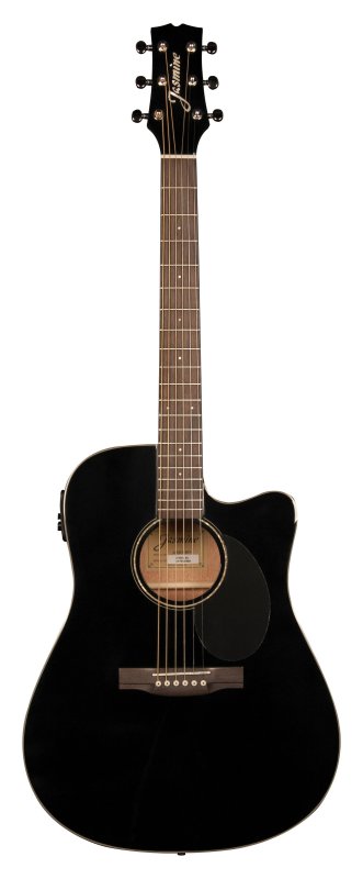 Jasmine JD39CE-BLK Dreadnought Acoustic Electric Guitar - Black Finish