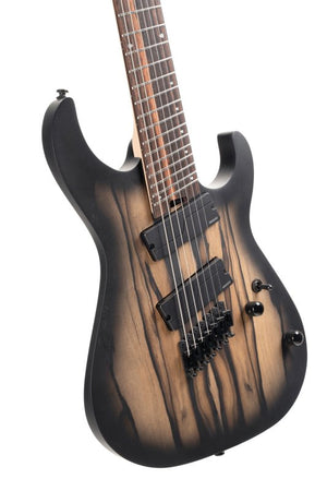 Cort Guitars Cort KX507MS-NBB KX Series Pale Moon 7-String Multi-Scale Electric Guitar - Natural Black Burst