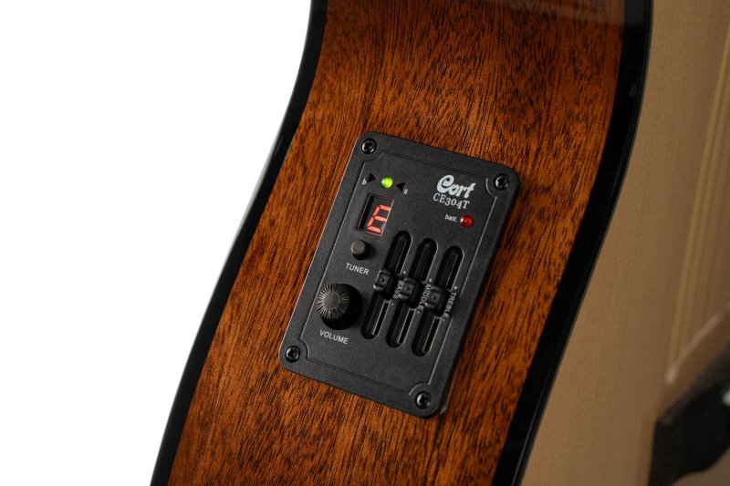 Cort Guitars L60CENAT-U Cort L60BK Luce Series L60 Orchestra Cutaway Acoustic Electric Guitar - Natural Gloss
