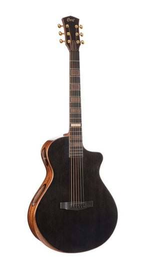 Cort Guitars Cort MODERNBLACK Masterpiece Series Modern Black Acoustic-Electric Guitar - Trans Black Gloss