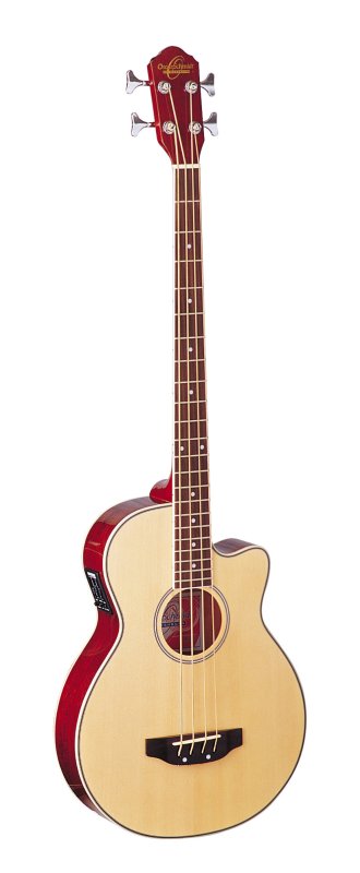 Oscar Schmidt OB100N-A Acoustic Electric Bass - Natural Spruce