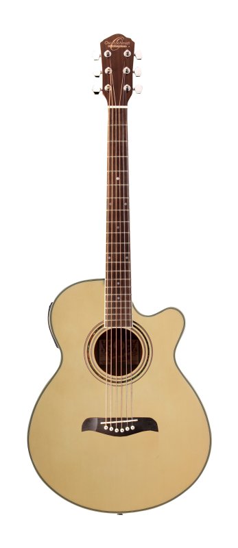 Oscar Schmidt OG10CEN-A Folk Cutaway Acoustic Electric Guitar - Natural Spruce