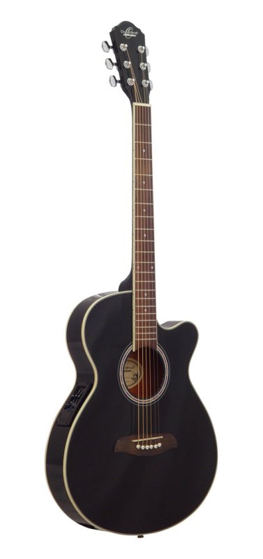 Oscar Schmidt OG8CEB-A Folk Cutaway Acoustic Electric Guitar - Black