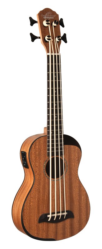 Oscar Schmidt OUB200K-A Acoustic Electric Cutaway Bass Ukulele - Comfort Arm Rest Natural Mahogany