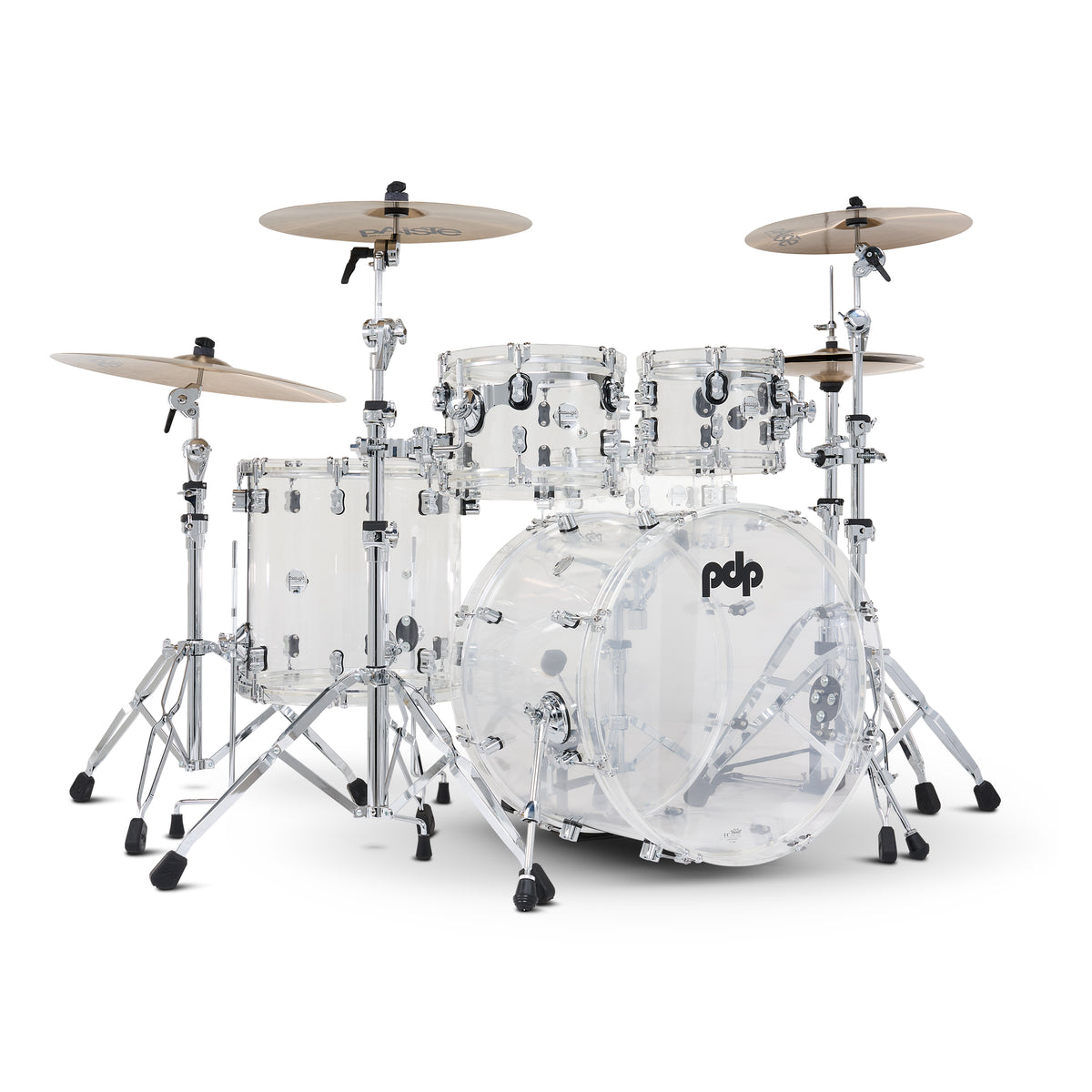 PDP PDCA2214CL Concept Acrylic 4-Piece Kit Clear with Chrome Hardware - Silver