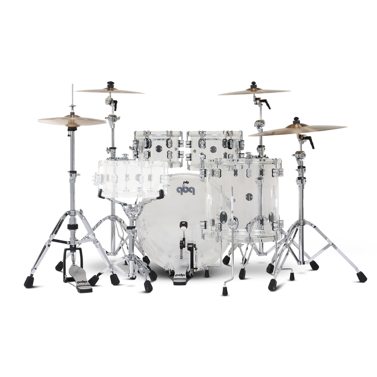 PDP PDCA2214CL Concept Acrylic 4-Piece Kit Clear with Chrome Hardware - Silver